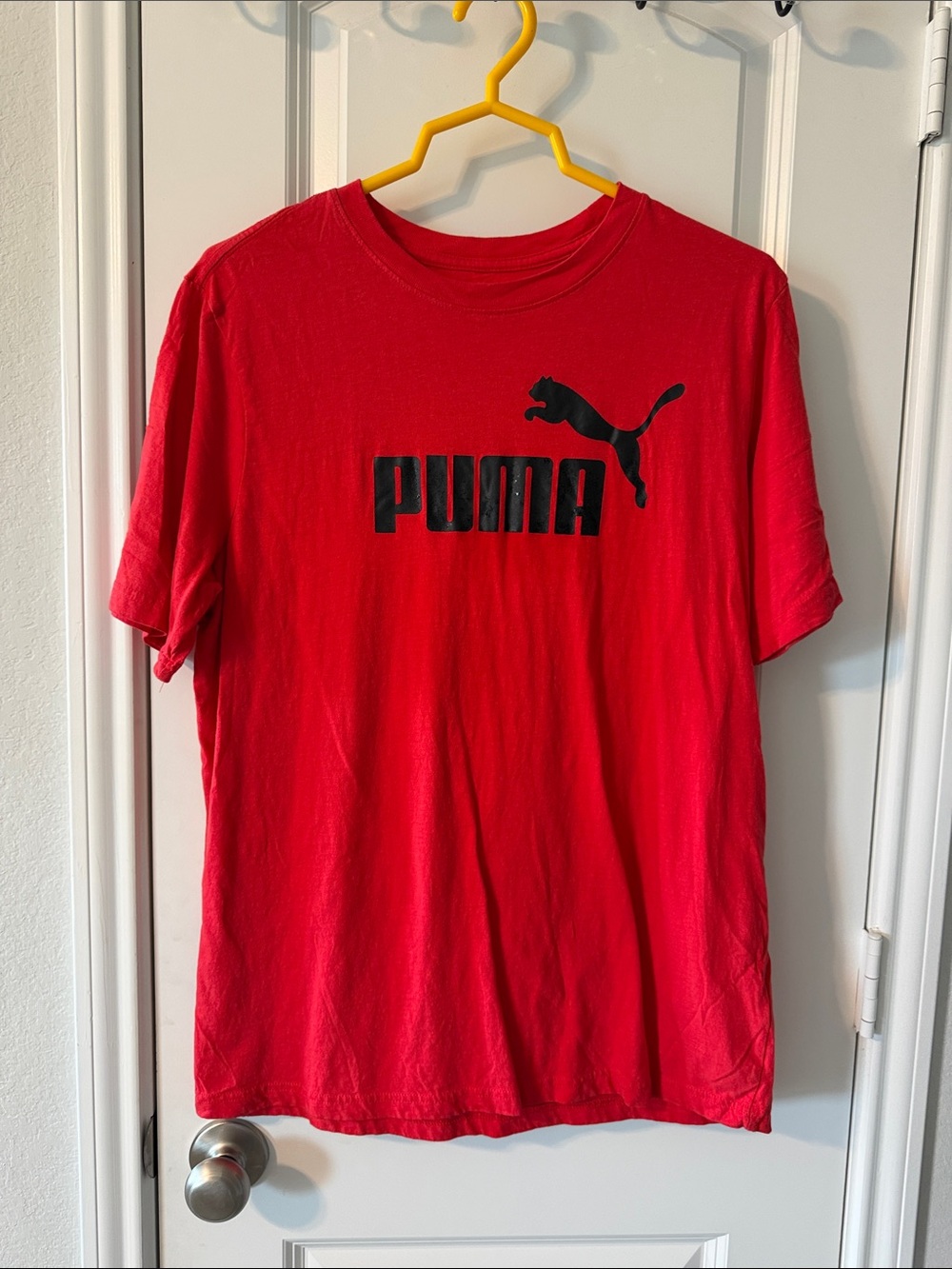 Puma Red Short-Sleeve Tee with Black Logo